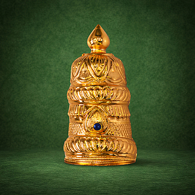 Gold Plated Half Crown Mukut for Hindu God and Goddess Idols