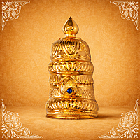 Gold Plated Half Crown Mukut for Hindu God and Goddess Idols