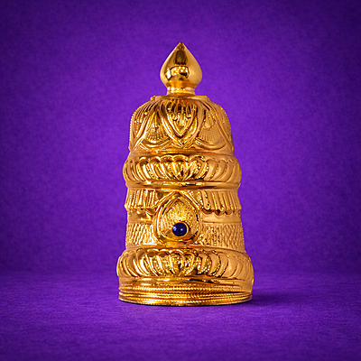 Gold Plated Half Crown Mukut for Hindu God and Goddess Idols