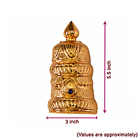 Gold Plated Half Crown Mukut for Hindu God and Goddess Idols