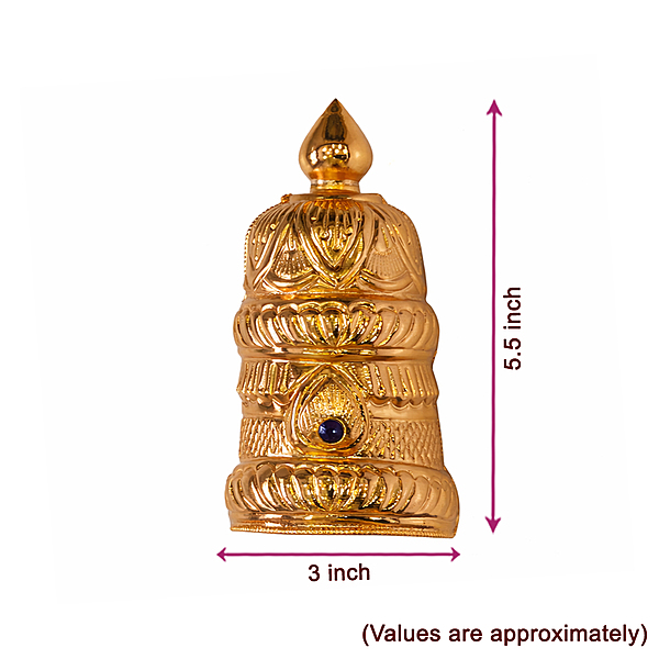 Gold Plated Half Crown Mukut for Hindu God and Goddess Idols