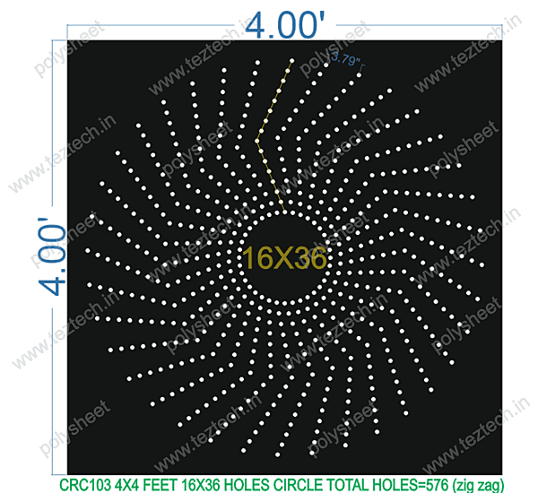 CRC103 4X4 FEET 16X36 HOLES CIRCLE TOTAL HOLES=576 (zig zag)
