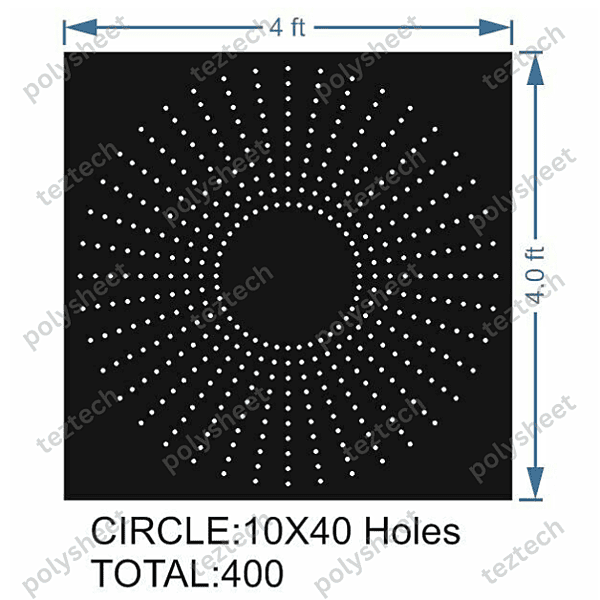 CRC33 4X4 FEET 10X40 HOLES CIRCLE POLYSHEET