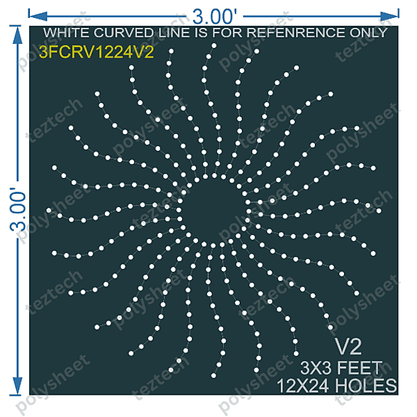 CRC47 3X3 FEET 12X24 HOLES CIRCLE POLYSHEET