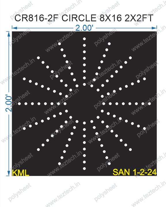 CRC65 2X2 FEET 8X16 HOLES CIRCLE POLYSHEET