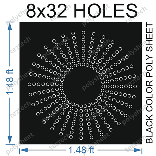 CRC82 1.5X1.5 FEET 8X32 HOLES CIRCLE POLYSHEET