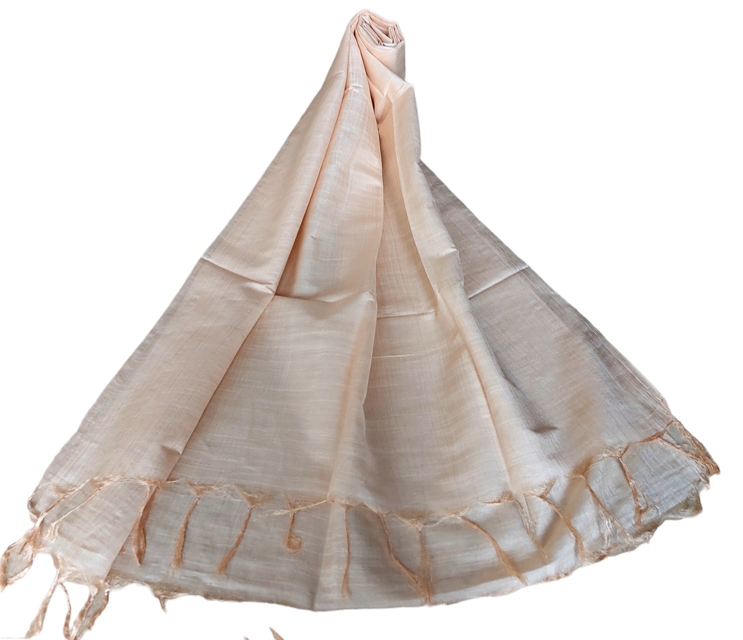 Cream Cotton Silk Solid Dupatta