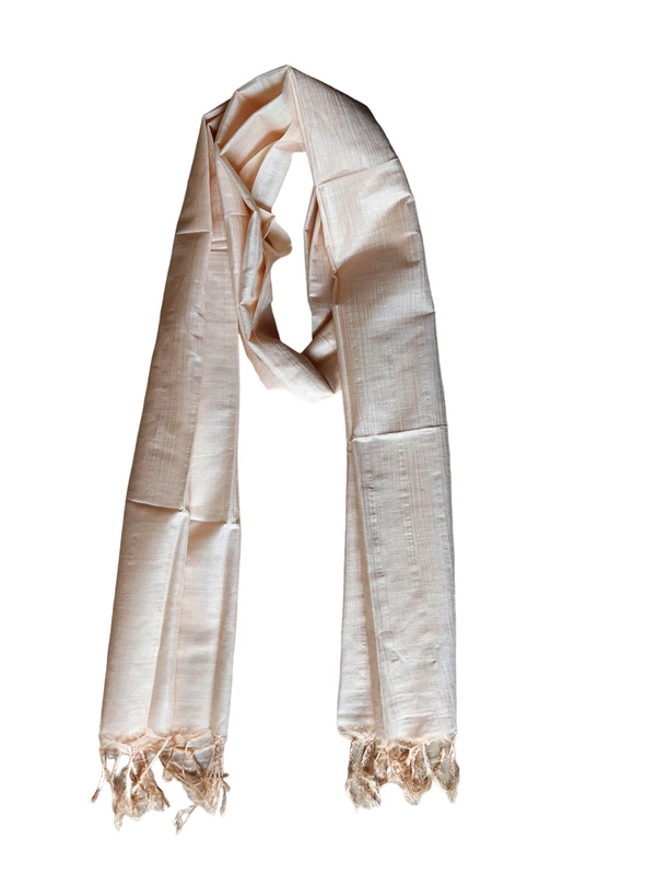 Cream Cotton Silk Solid Dupatta