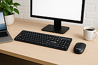 SD Wireless Keyboard and Mouse Set – Full-Size – 2.4GHz USB Receiver – Black