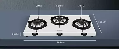 Gas Stove | 3 Burner Chulha, Steel Gas Stove,Manual Ignition