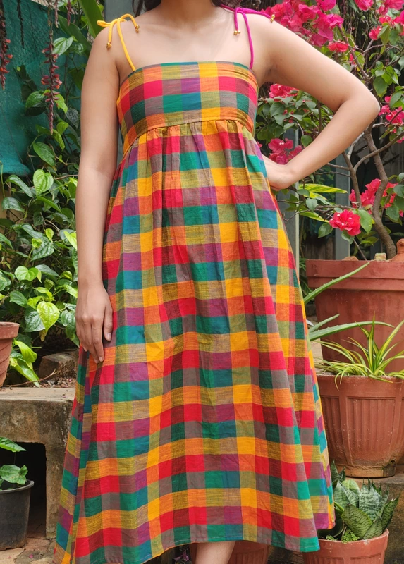 Kalpana's Classic Tube Dress - Green Hues