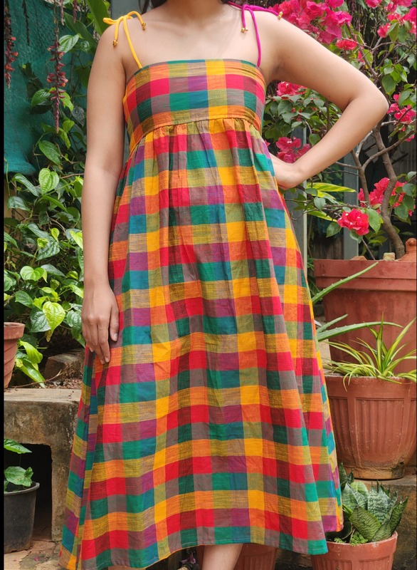 Kalpana's Classic Tube Dress - Green Hues