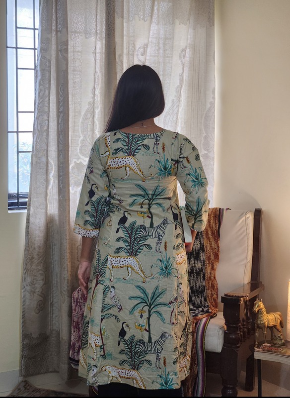 Hema's Kali Pintucks Top + Pant -  Cream Jungle