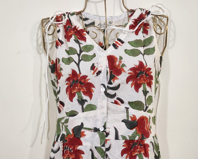 Leher's Sleeve-Less Fit & Flare Dress - Brown & Pink Stripes