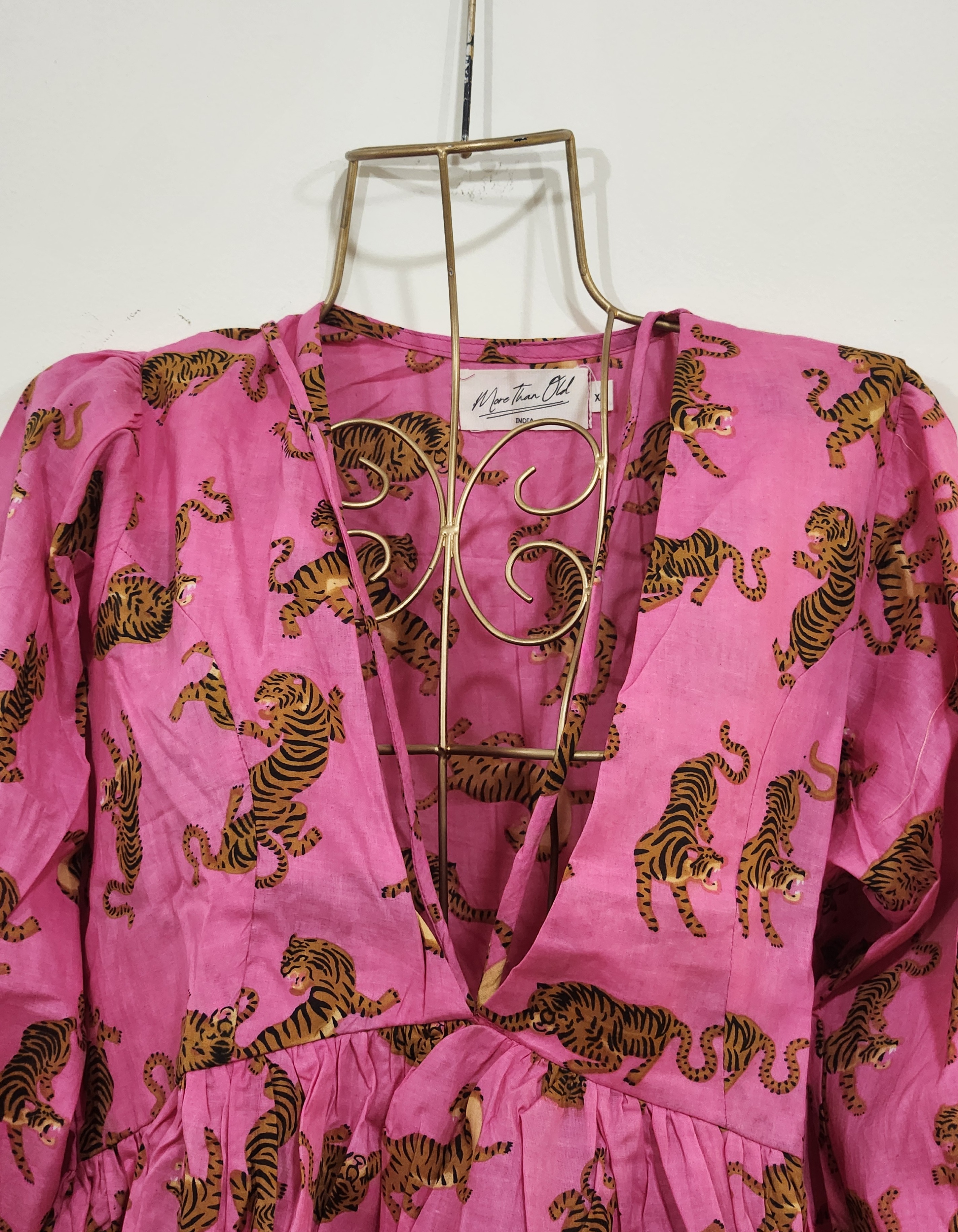 Leela's Fit & Flare Tie Top - Pink Tiger