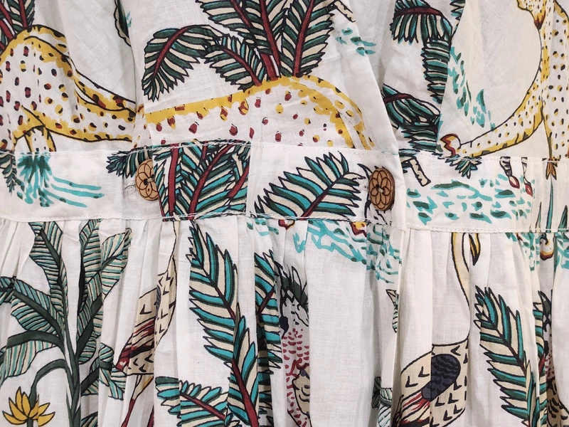 Diya's Sleeve-Less Wrap Dress - White Jungle