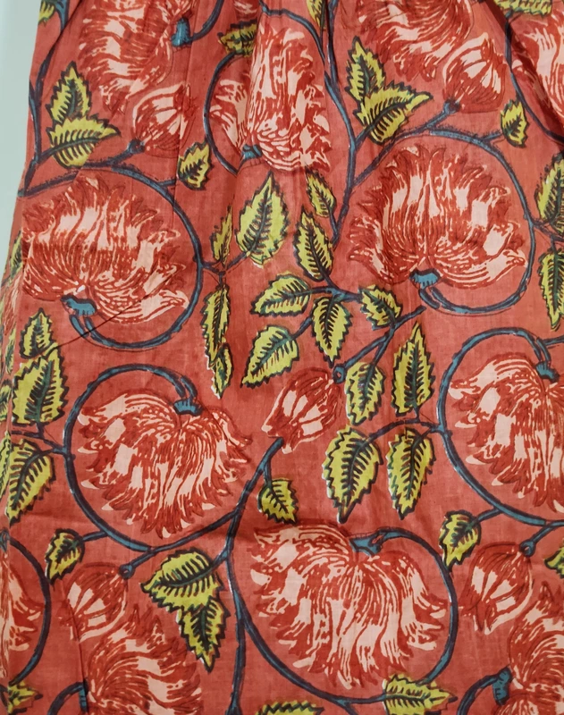Kamini's Easy Fit & Flare Short Dress - Red with Lotus
