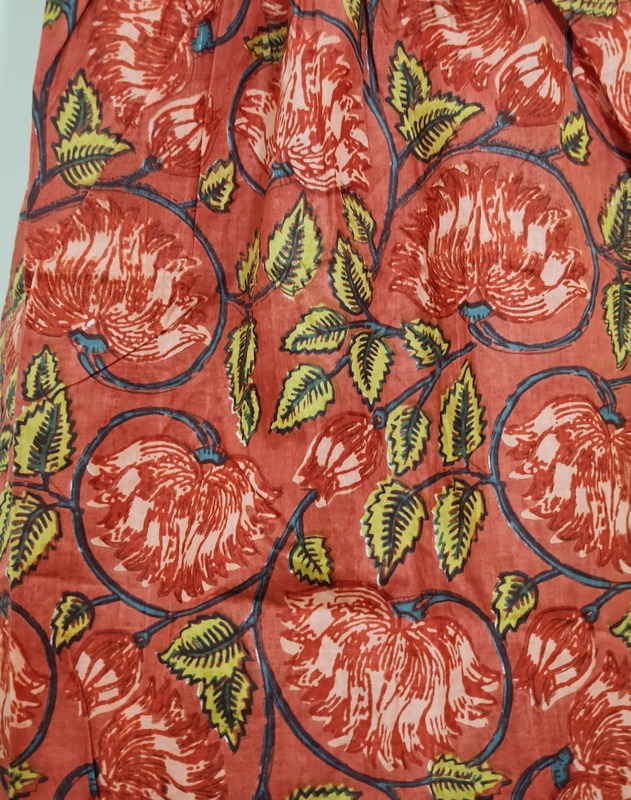 Kamini's Easy Fit & Flare Short Dress - Red with Lotus