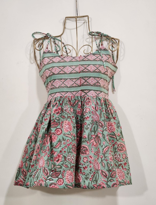 Basanti's Classic Tube Top - Green & Peach