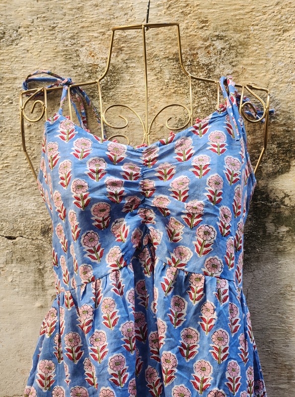 Fiza's Gentle Scrunch Tube Dress - Light Blue