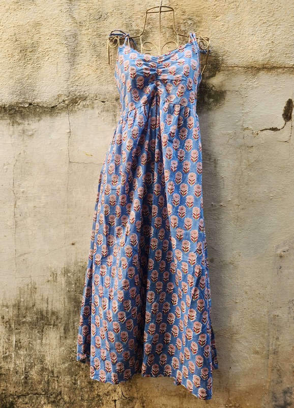 Fiza's Gentle Scrunch Tube Dress - Light Blue