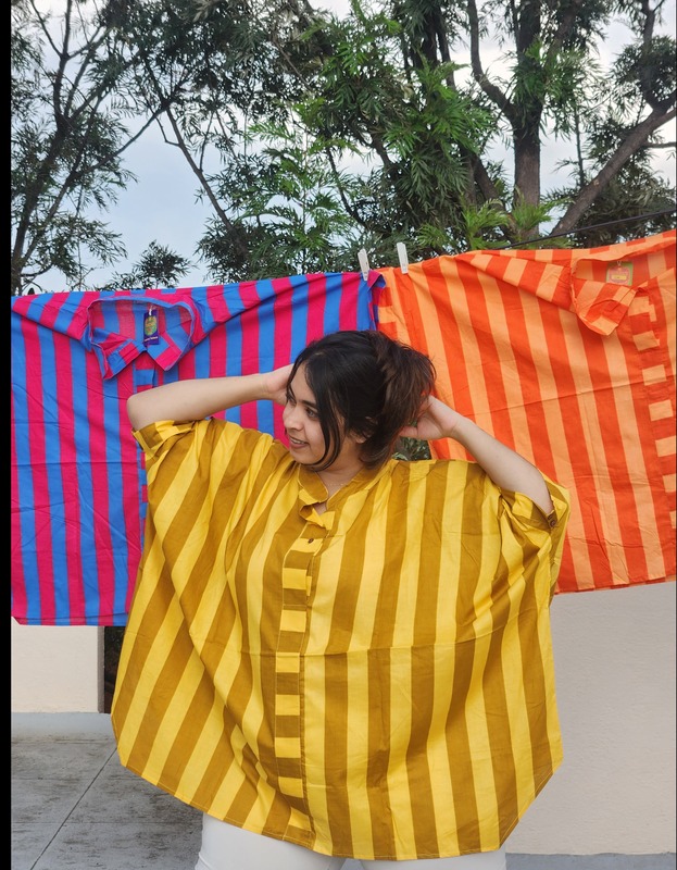 Junoon's Anti-Fit Shirt - Mustard & Yellow Stripes