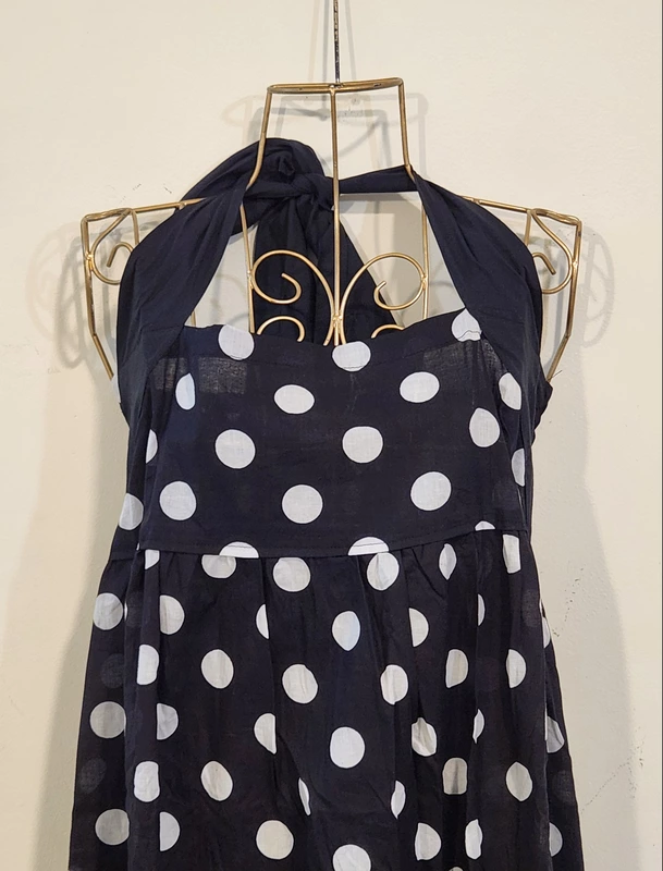 Hoor's Halter Neck Tube Dress - Black Polka dots