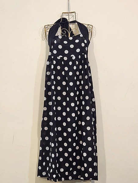 Hoor's Halter Neck Tube Dress - Black Polka dots