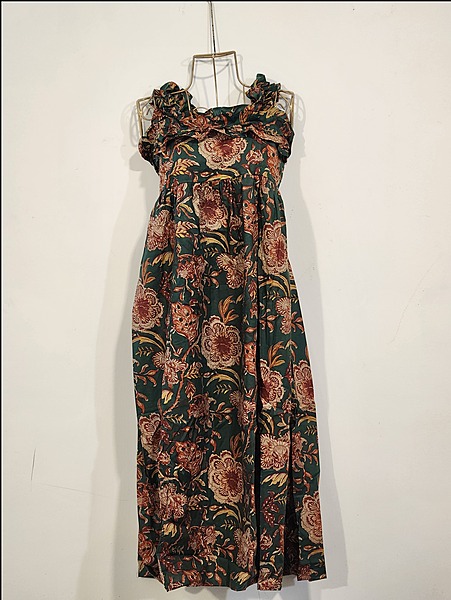 Siya's Soft Frill Tube Dress - Green & Flowers