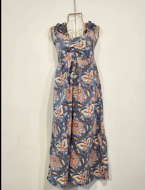 Freya's gentle Scrunch Frill Dress - Sky Garden