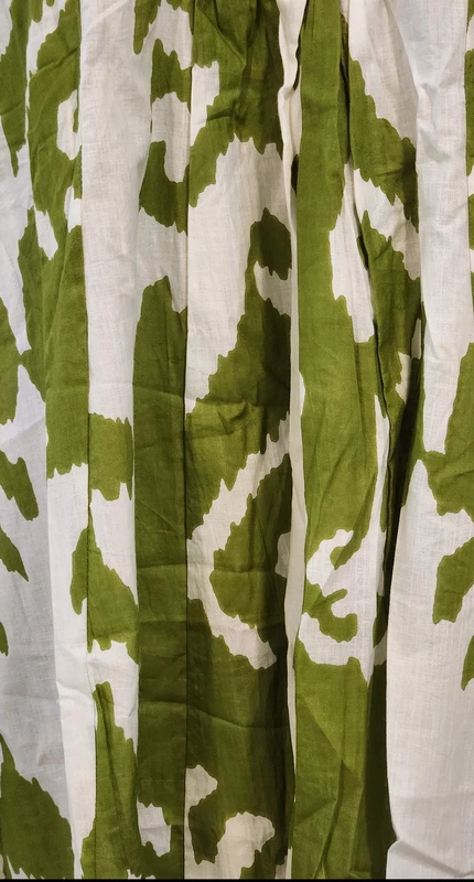Charita's Everyday Sleeve Less Flare Dress - Green with White Ikkhat