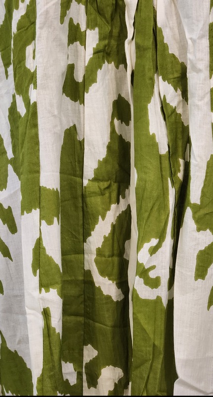 Charita's Everyday Sleeve Less Flare Dress - Green with White Ikkhat