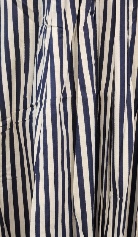 Charita's Everyday Sleeve Less Flare Dress - Blue & White Stripes