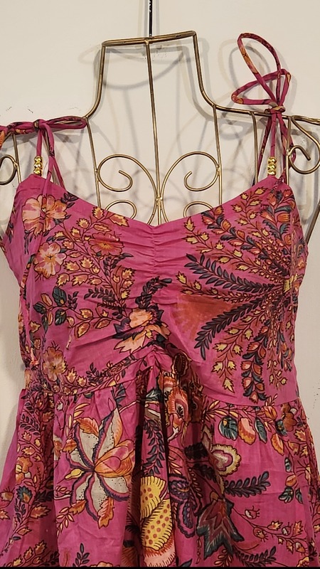 Fiza's Gentle Scrunch Tube Dress - Pink & Flower