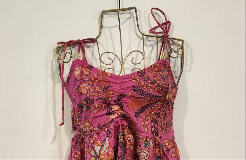 Fiza's Gentle Scrunch Tube Dress - Pink & Flower