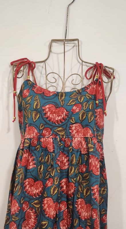 Zara's Classic Tube Dress - Teal & Lotus