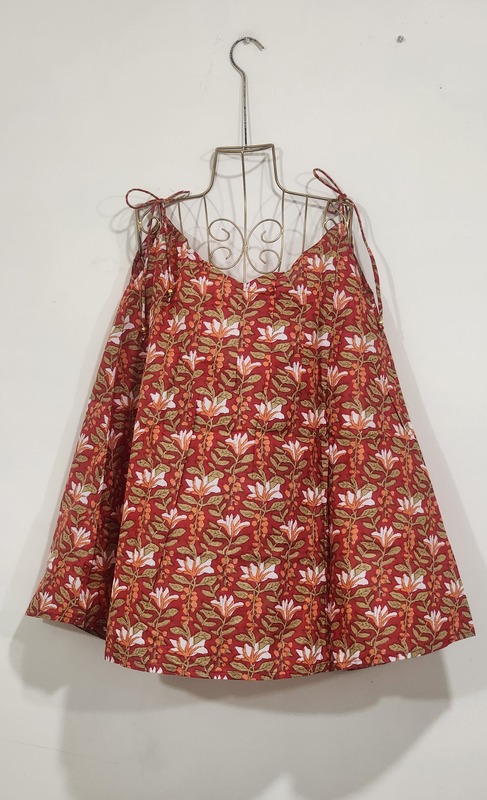 Charu's Pin-Tuck Top- Red & Flowers