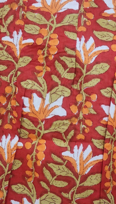 Charu's Pin-Tuck Top- Red & Flowers