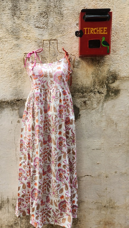 Zara's Classic Tube Dress - White & Pink Flowers