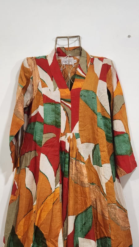 Zeenat's Everyday Flare Top + Pant Set  - Red & Leaves