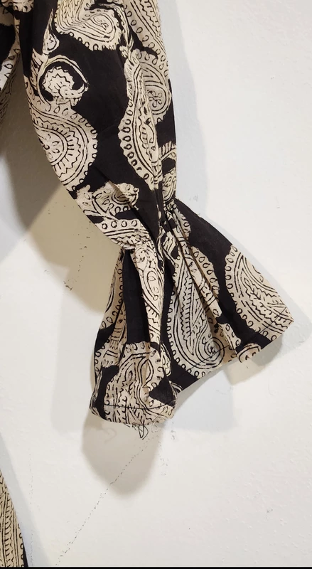 Vaani's Long Fit & Flare Dress - Black with paisleys
