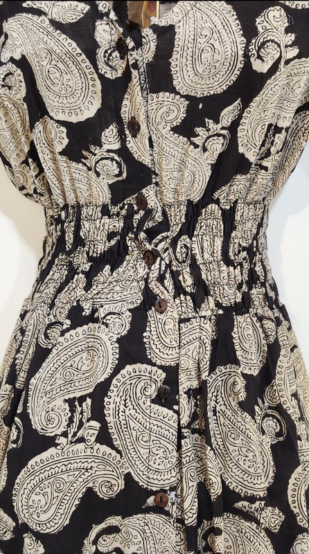 Vaani's Long Fit & Flare Dress - Black with paisleys