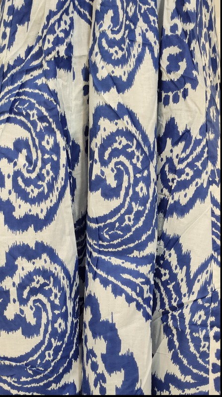 Amara's Everyday Flare Dress  - White with Blue Ikkhat