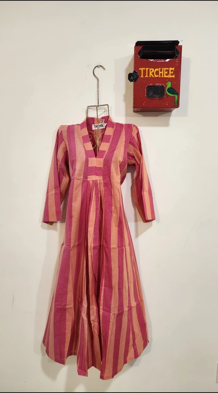 Amara's Everyday Flare Dress  - Pink & Peach Stripes