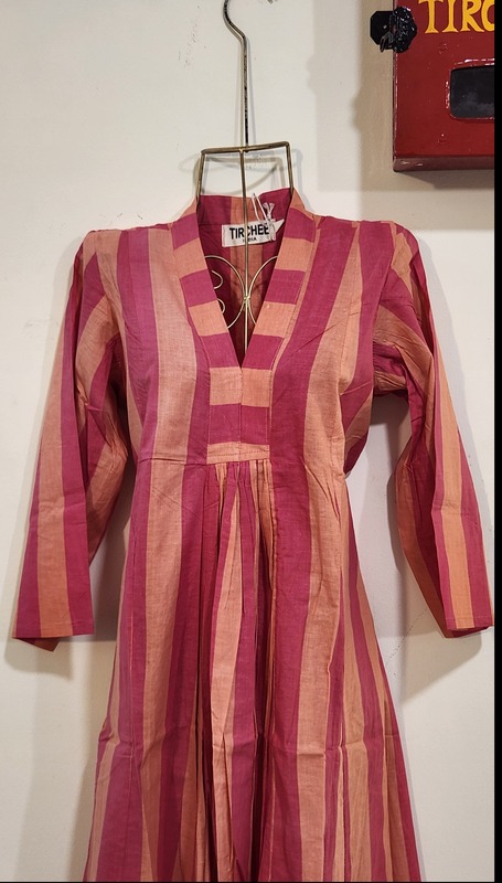 Amara's Everyday Flare Dress  - Pink & Peach Stripes