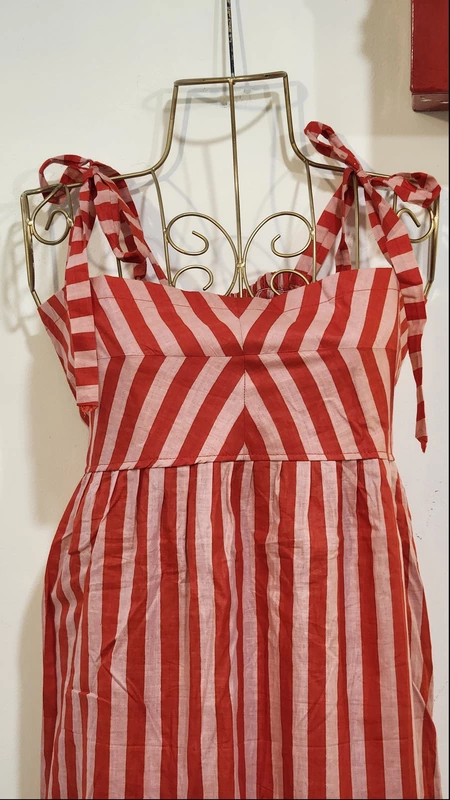 Zara's Classic Tube Dress - Peach & Orange Stripes