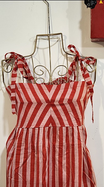 Zara's Classic Tube Dress - Peach & Orange Stripes