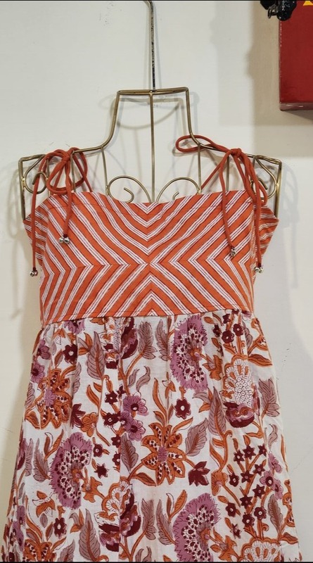 Zara's Classic Tube Dress - Orange & White