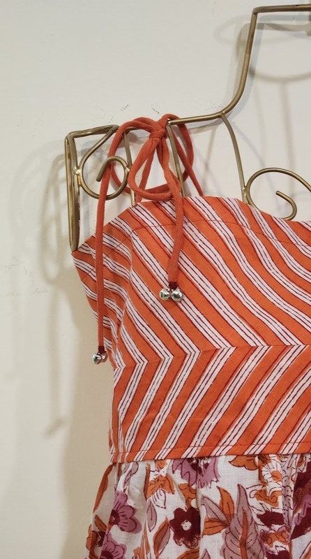 Zara's Classic Tube Dress - Orange & White