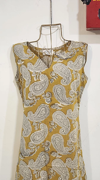 Saira's A-line Dress - Mustard Yellow & Paisley